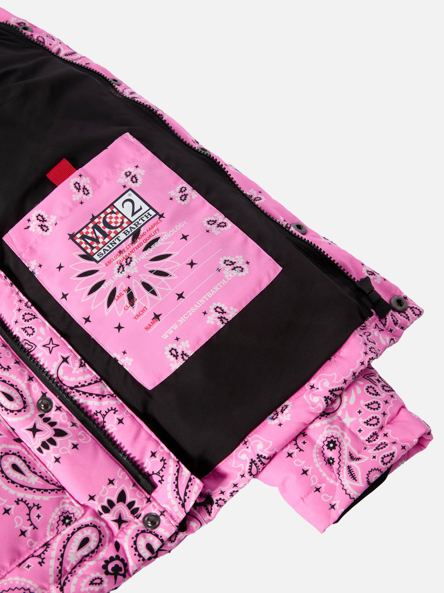 Kapuzen-Daunenjacke Baxter Jr. mit Bandana-Print