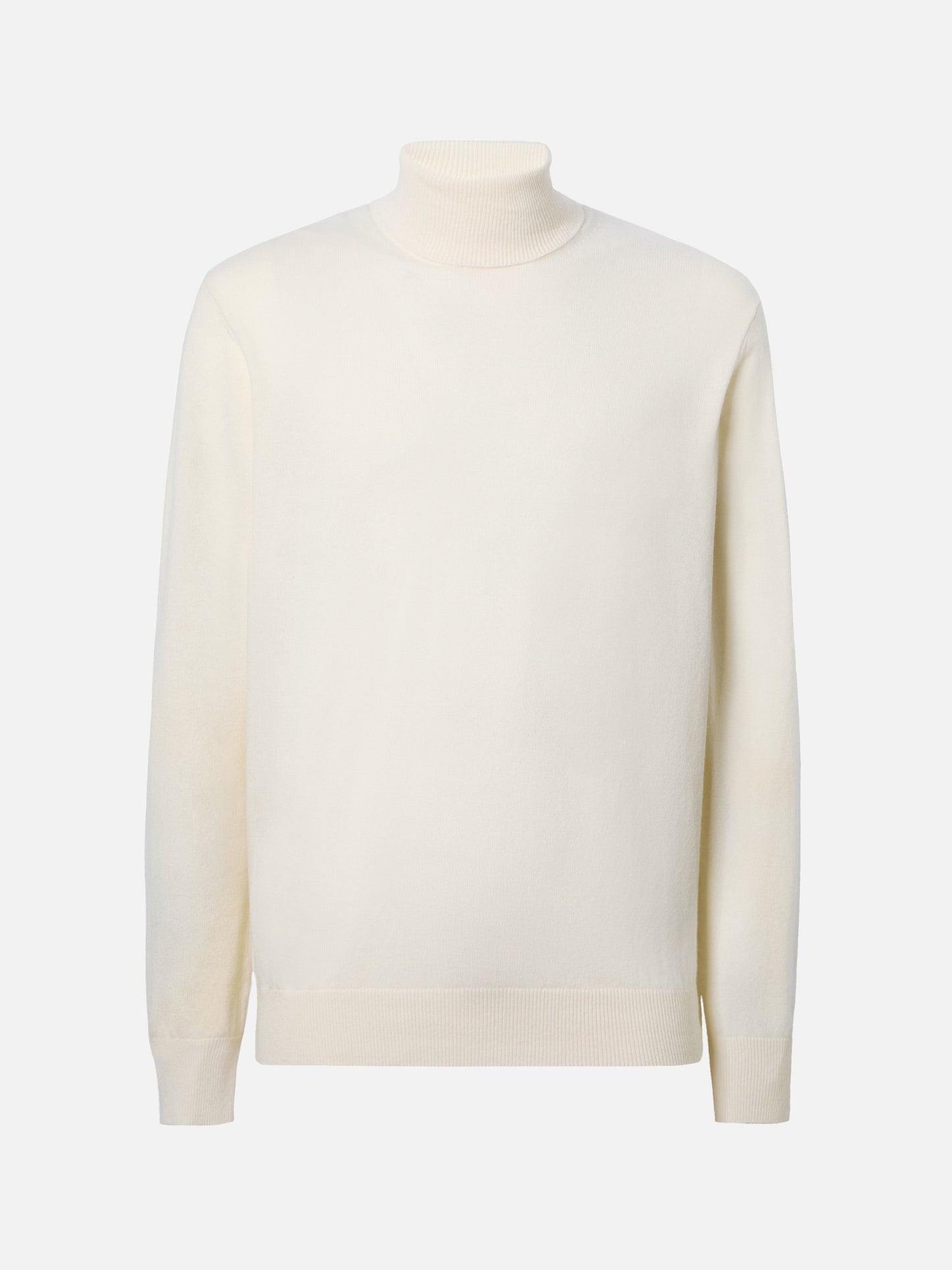 Turtleneck sweater Bond in white merino wool and cashmere