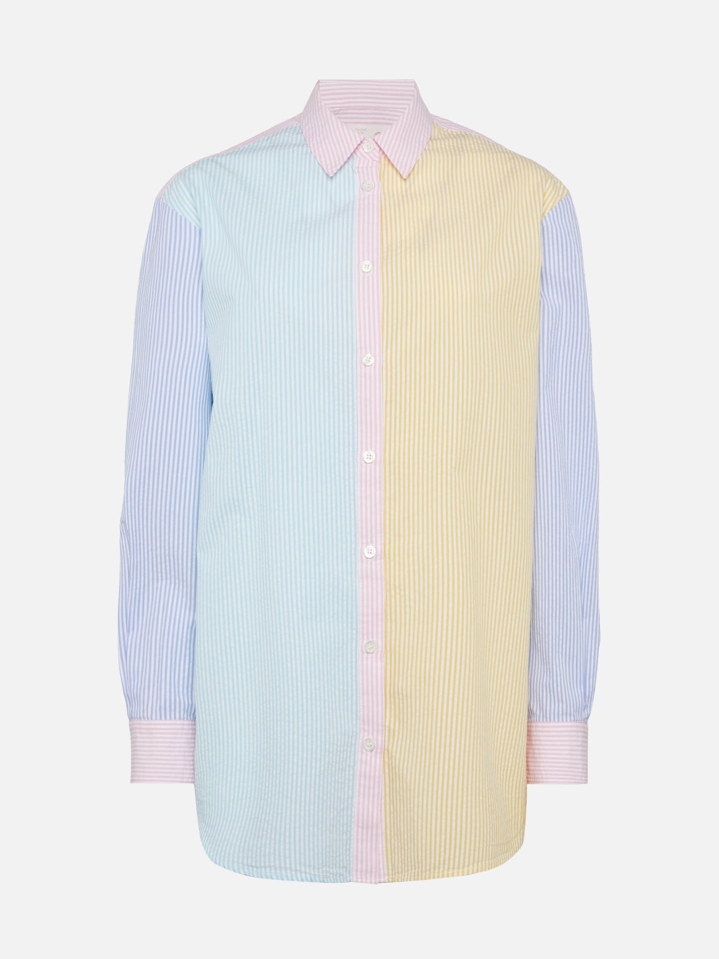 Brigitte Seersucker-Hemd mit Streifendruck und Saint Barth-Stickerei