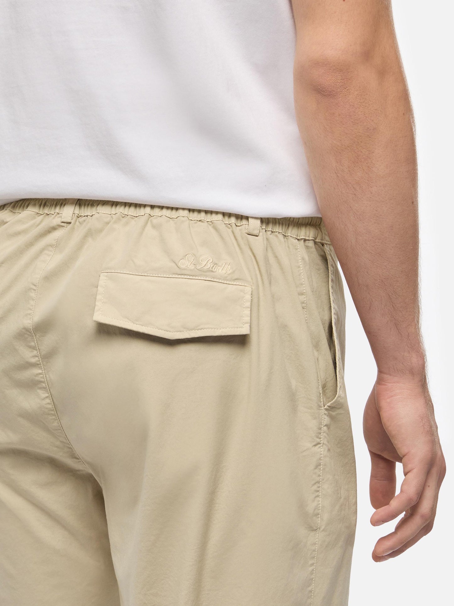 Beige cotton pants Calais with drawstring - MC2 Saint Barth