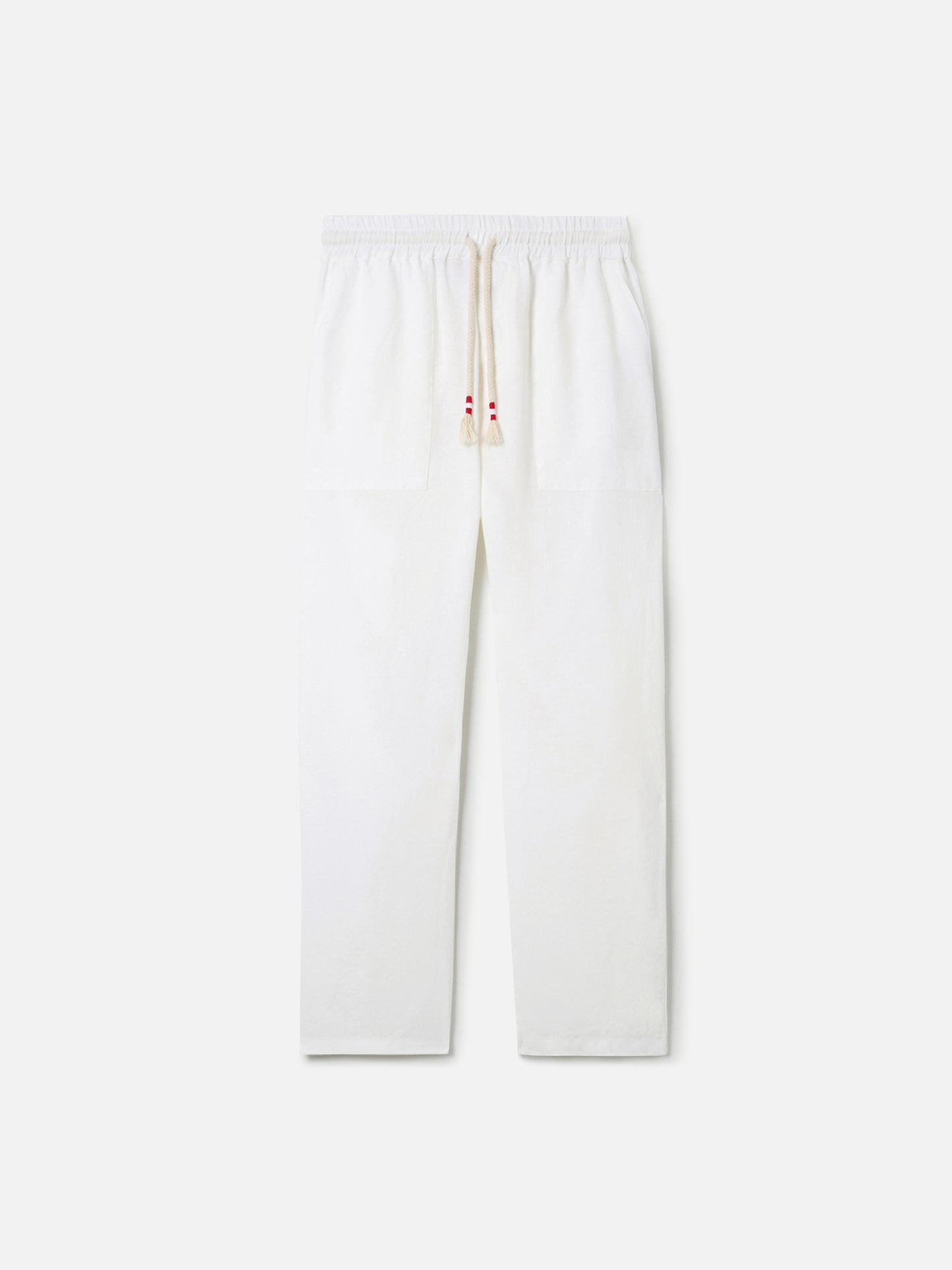 White linen pants Calais with drawstring