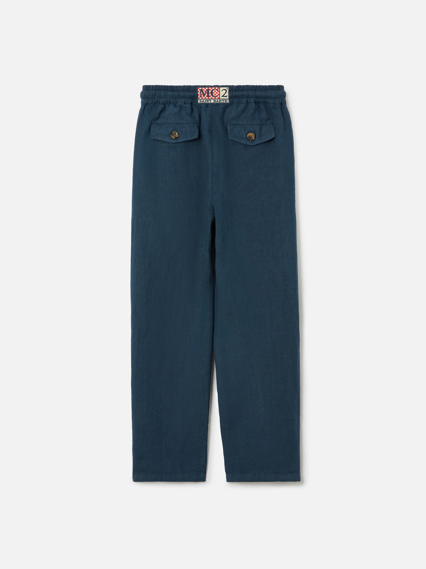 Pantalon Calais Jr bleu marine en lin
