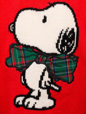 Girl red sweater Calia with Snoopy patch | SNOOPY PEANUTS SPECIAL EDITION - MC2 Saint Barth