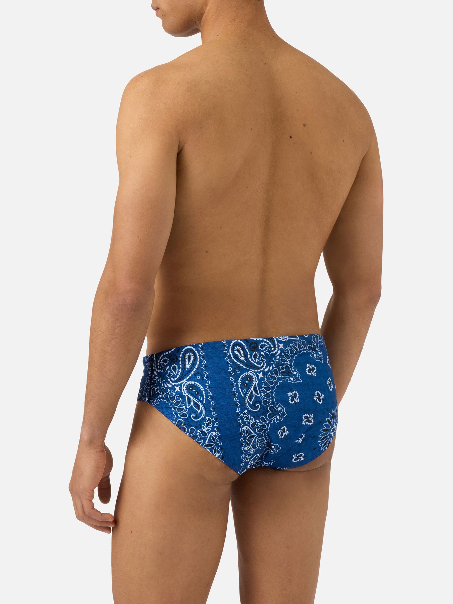 Slip de baño con estampado bandana navy Cayo