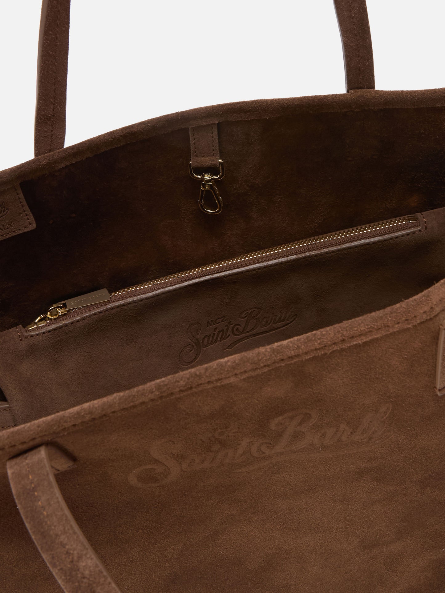 Bolso City regular de ante marrón