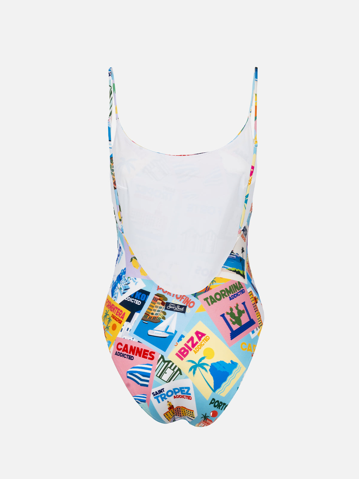 Damen-Badeanzug Cecille mit Postkarten-Print