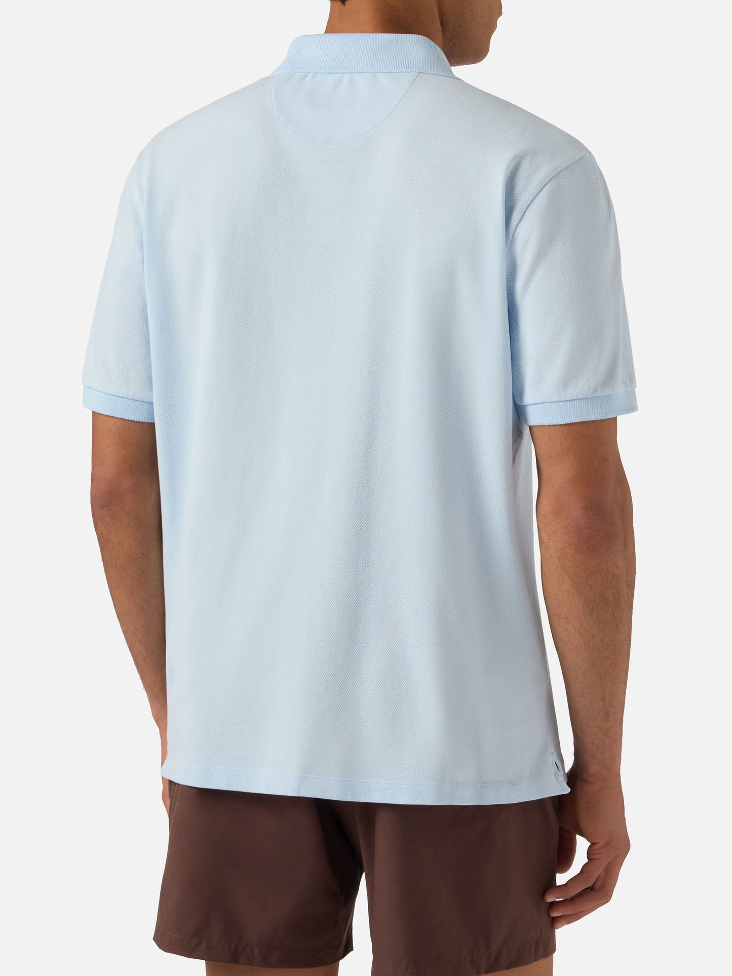 Polo Charles en piqué de algodón azul claro