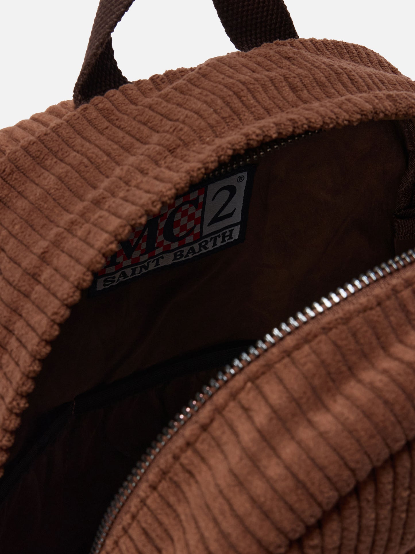 Mochila Cody Corduroy en mezcla de lana marrón con detalles de cuero