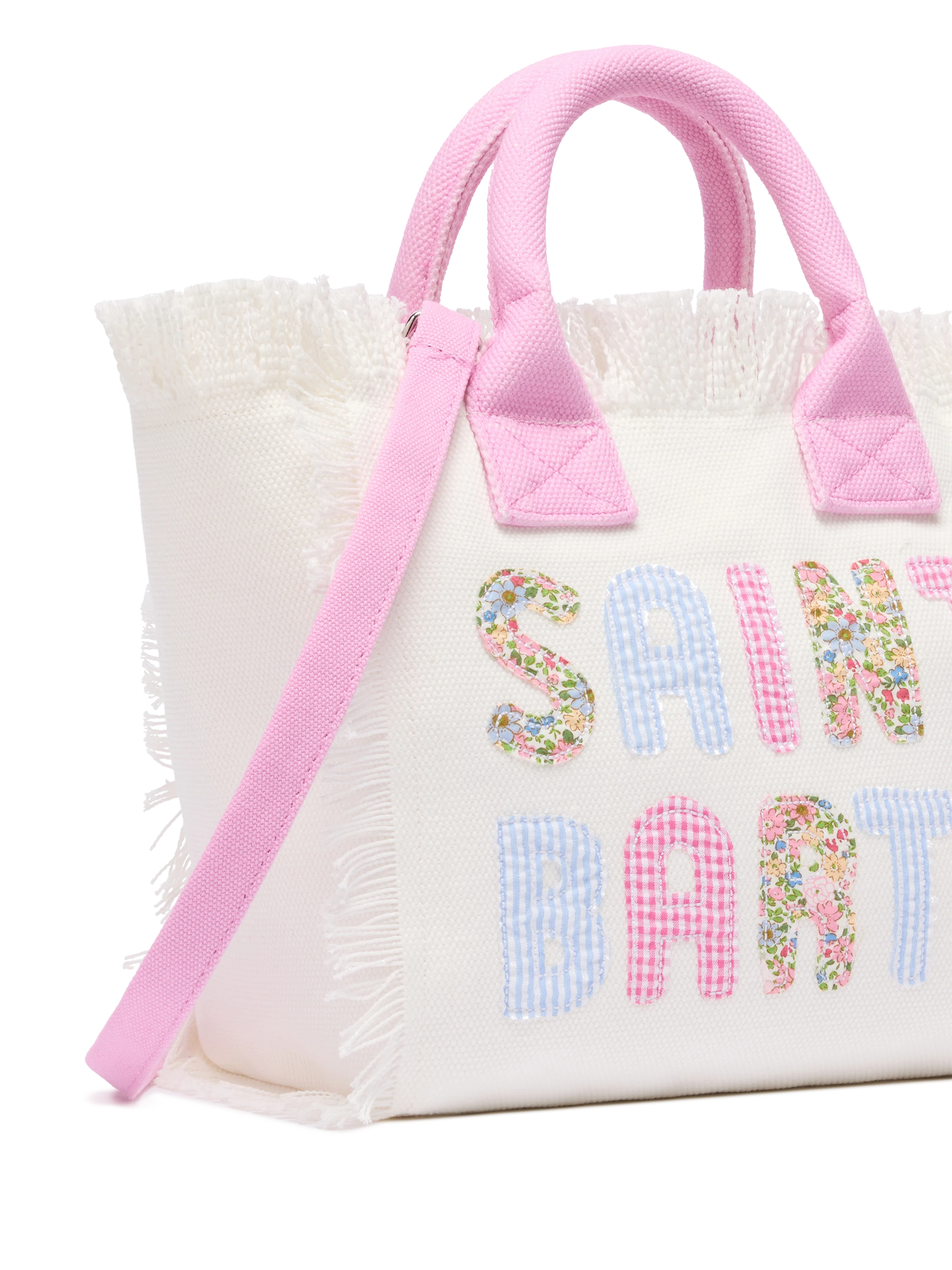 Colette cotton canvas handbag with Saint Barth patch logo - MC2 Saint Barth