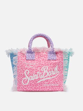 Handtasche Colette aus Baumwollcanvas mit mehrfarbigem Animalier-Print