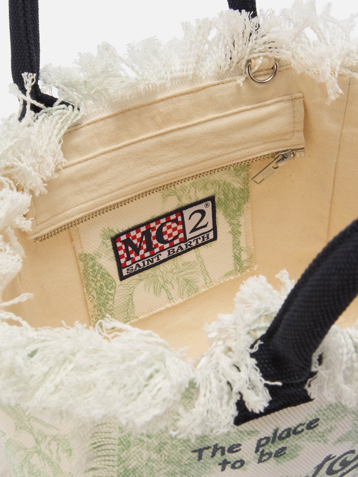 Sac en toile Colette avec imprimé toile de Jouy vert