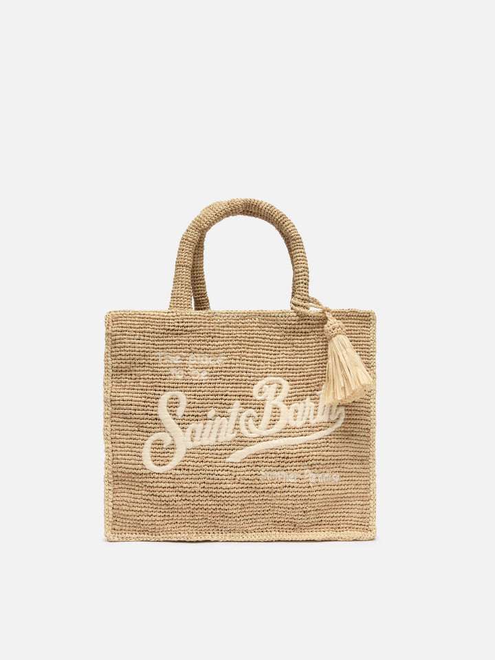 Colette Raffia handbag with logo embroidery