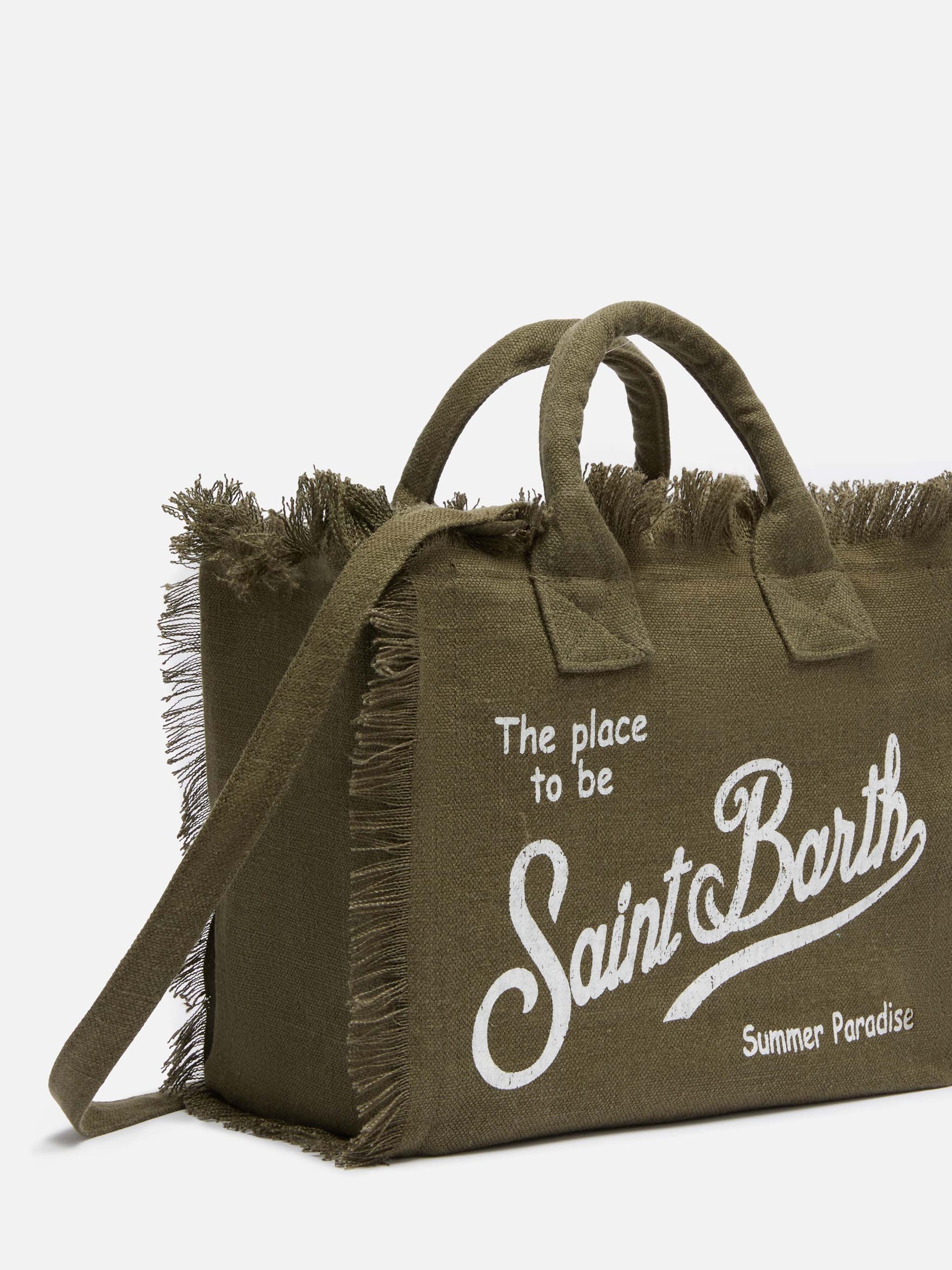 Colette linen military green handbag - MC2 Saint Barth