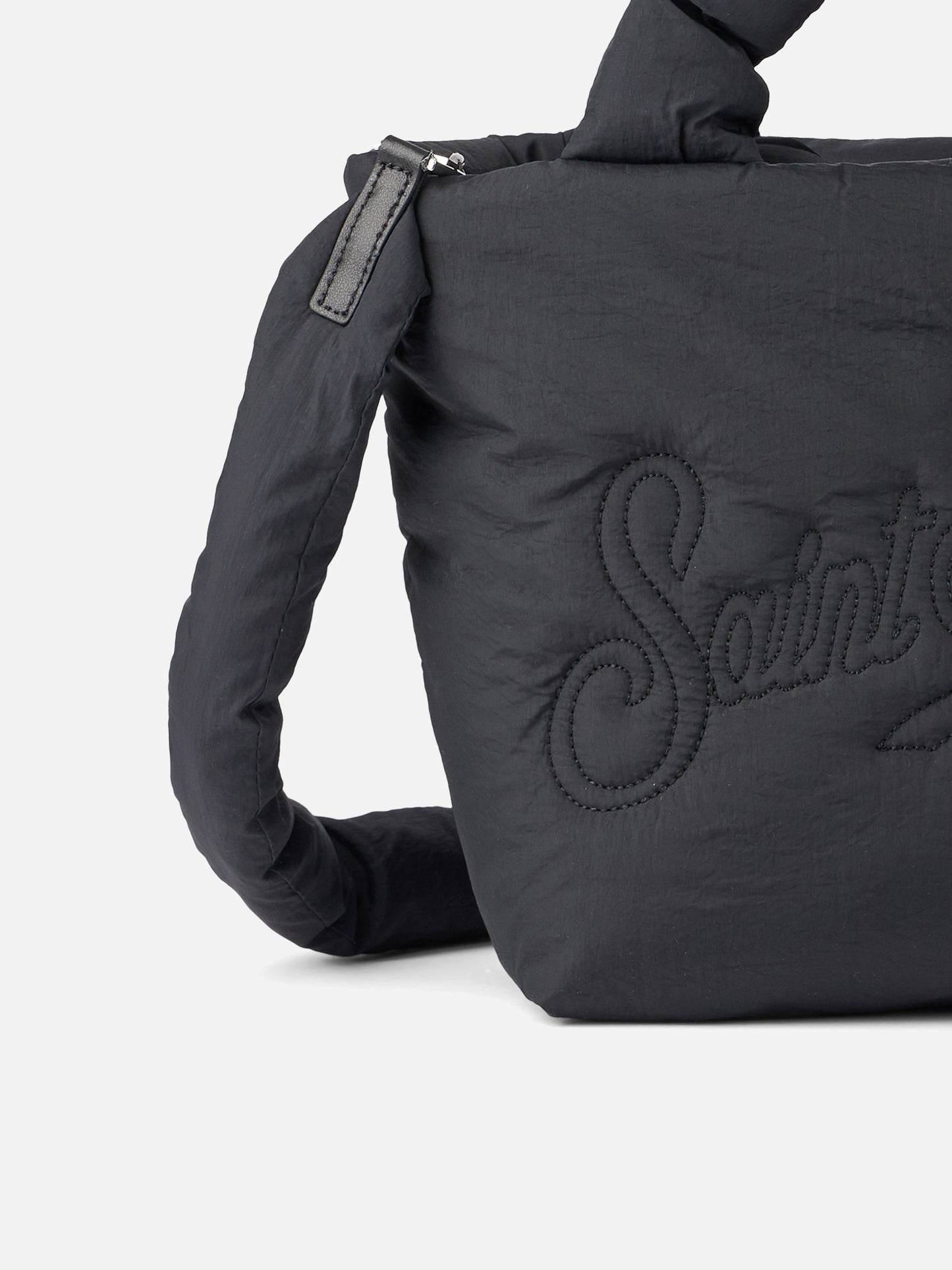 Colette Puffer black handbag with shoulder strap - MC2 Saint Barth