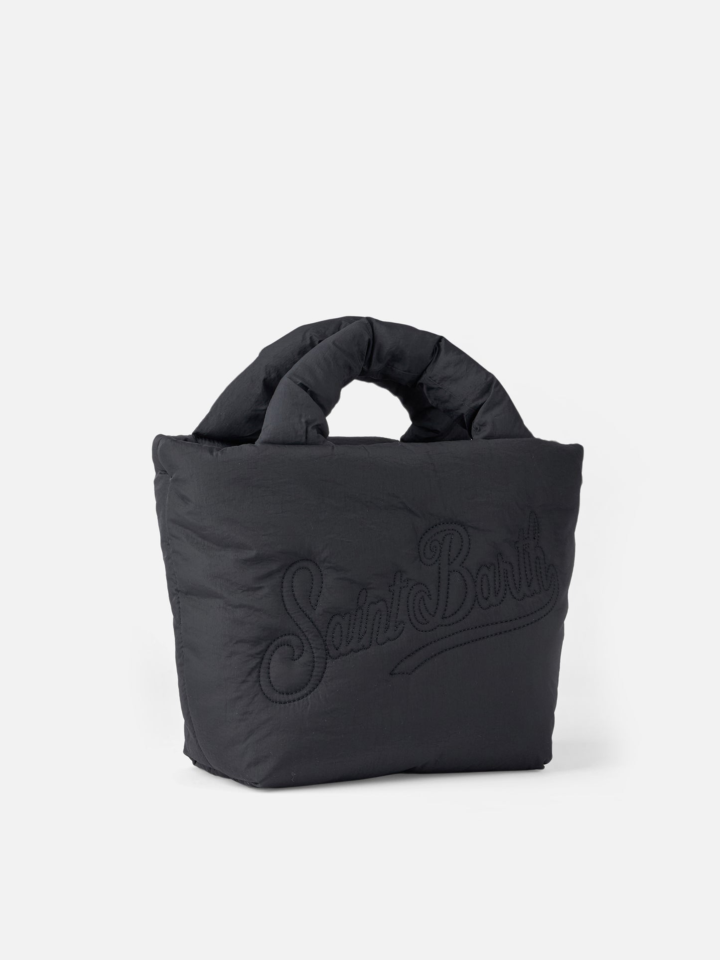 Colette Puffer black handbag with shoulder strap - MC2 Saint Barth