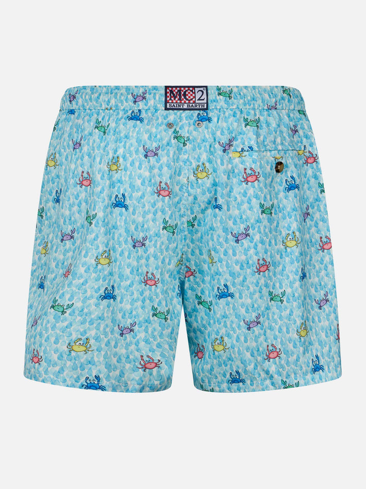 Comfort Light classic stretch swim shorts with crabs print - MC2 Saint Barth