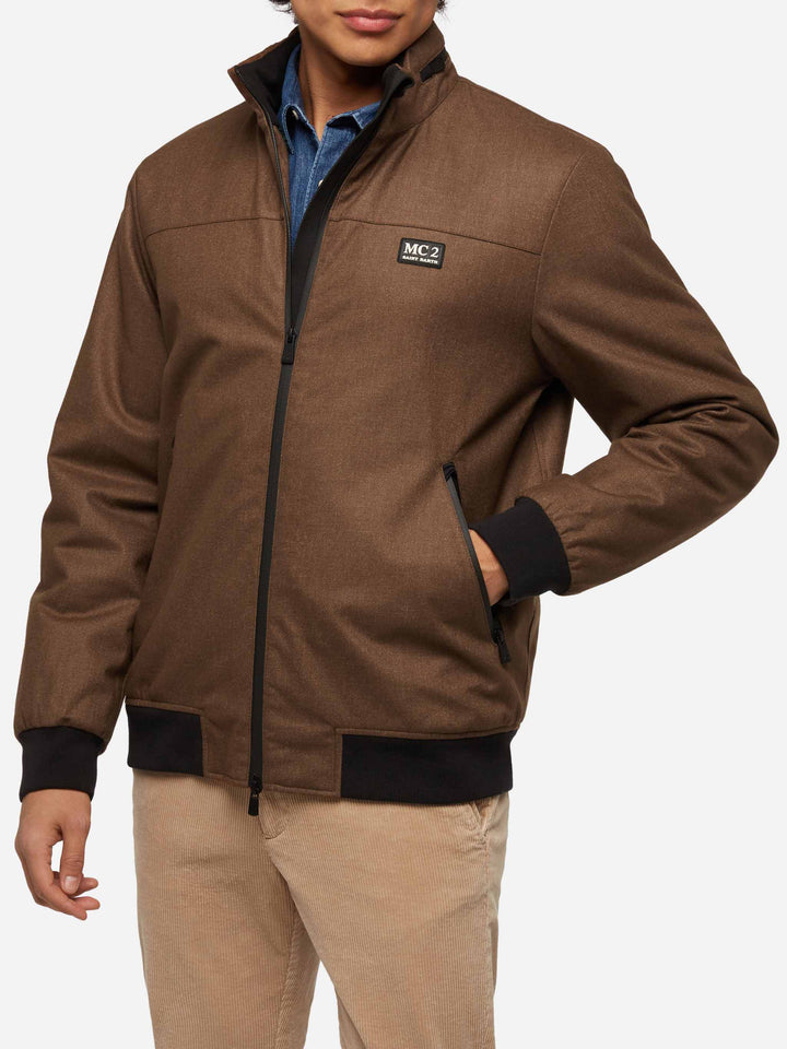 Wollige braune Bomberjacke Country mit Teddyfutter