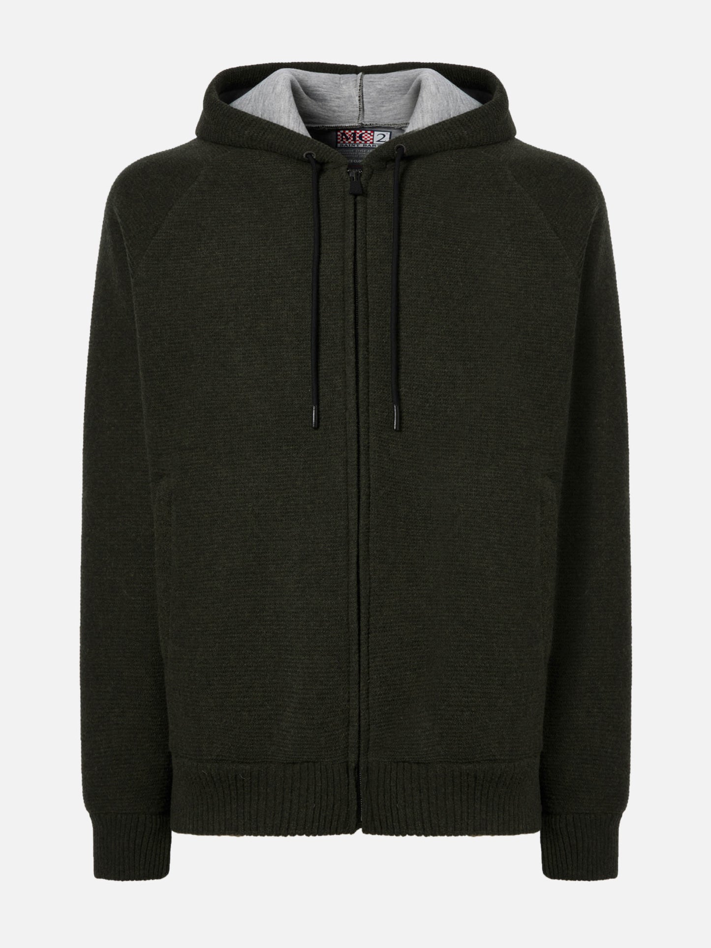 Giacca Carrell knit con zip e cappuccio verde militare
