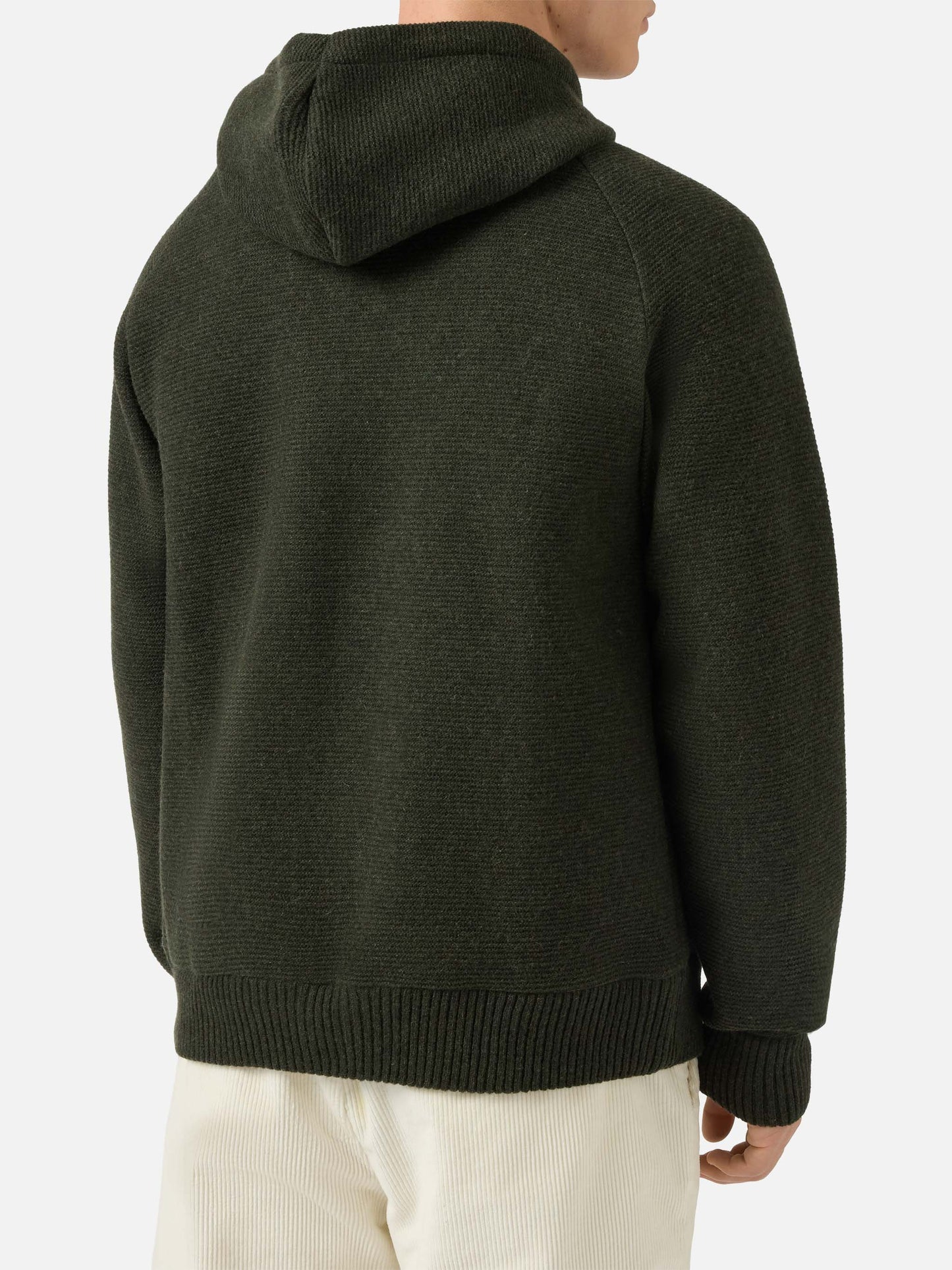Giacca Carrell knit con zip e cappuccio verde militare
