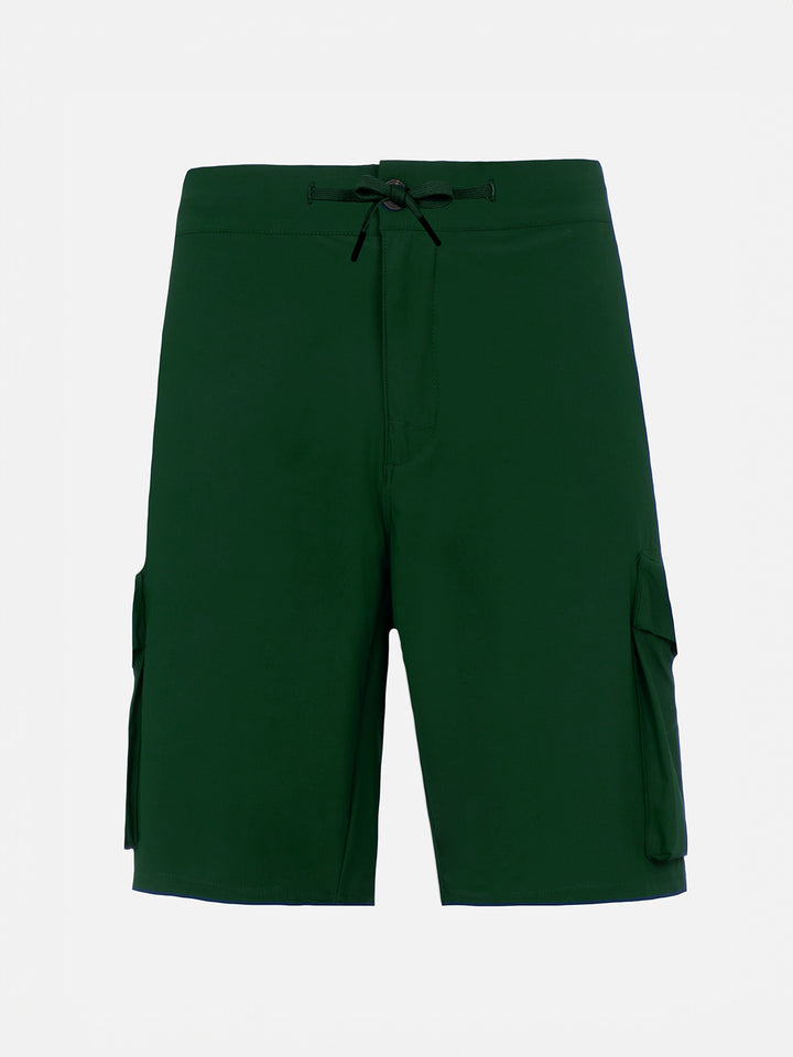Bermudashorts aus technischem Stoff in Militärgrün Deck