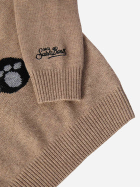 Maglione Douglas  in misto cashmere con patch Panda Trudi | TRUDI SPECIAL EDITION