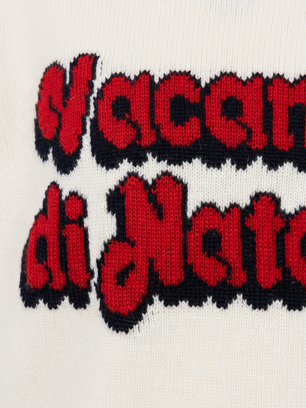 Boy white sweater Douglas with Vacanze di Natale jacquard | VACANZE DI NATALE SPECIAL EDITION - MC2 Saint Barth