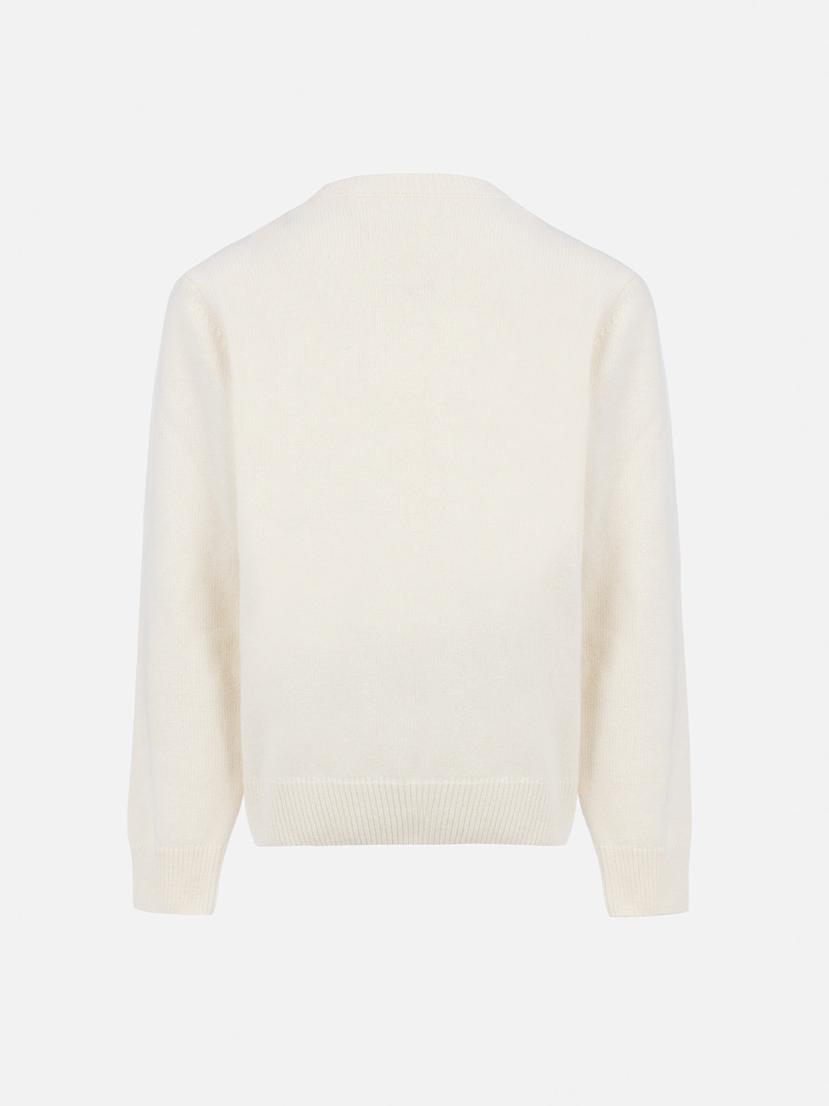 Boy white sweater Douglas with Vacanze di Natale jacquard | VACANZE DI NATALE SPECIAL EDITION - MC2 Saint Barth