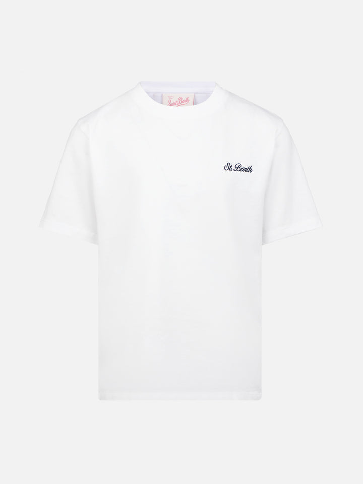White cotton jersey t-shirt Dover with St. Barth embroidery - MC2 Saint Barth