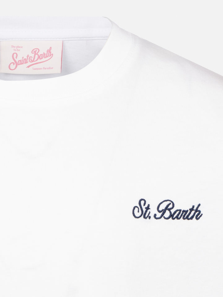 White cotton jersey t-shirt Dover with St. Barth embroidery - MC2 Saint Barth