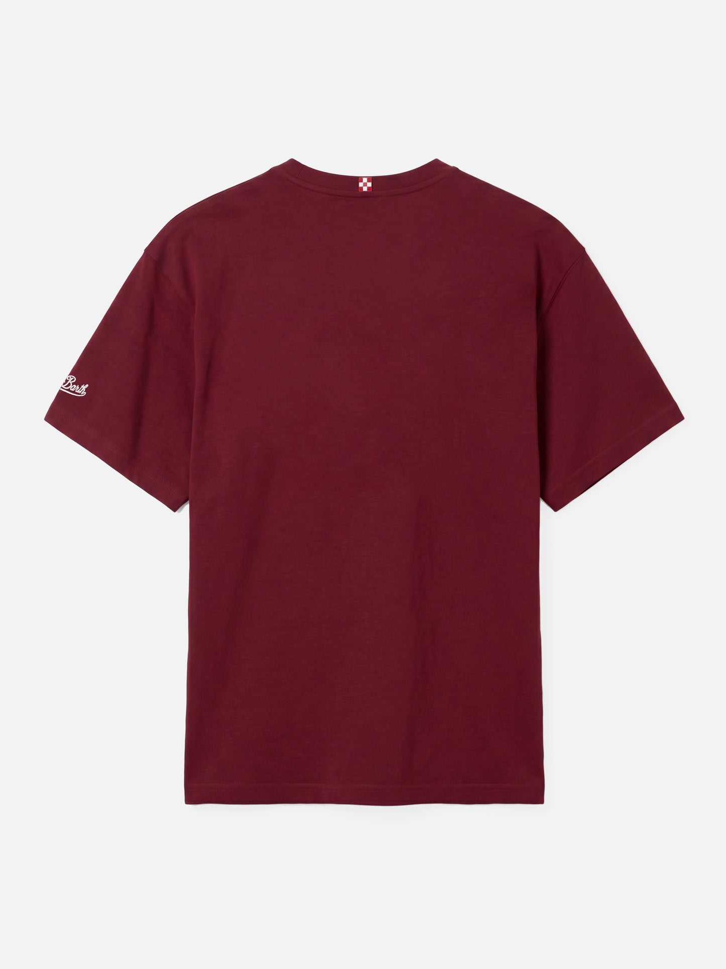Camiseta Dover de jersey de algodón burdeos con bordado St. Barth