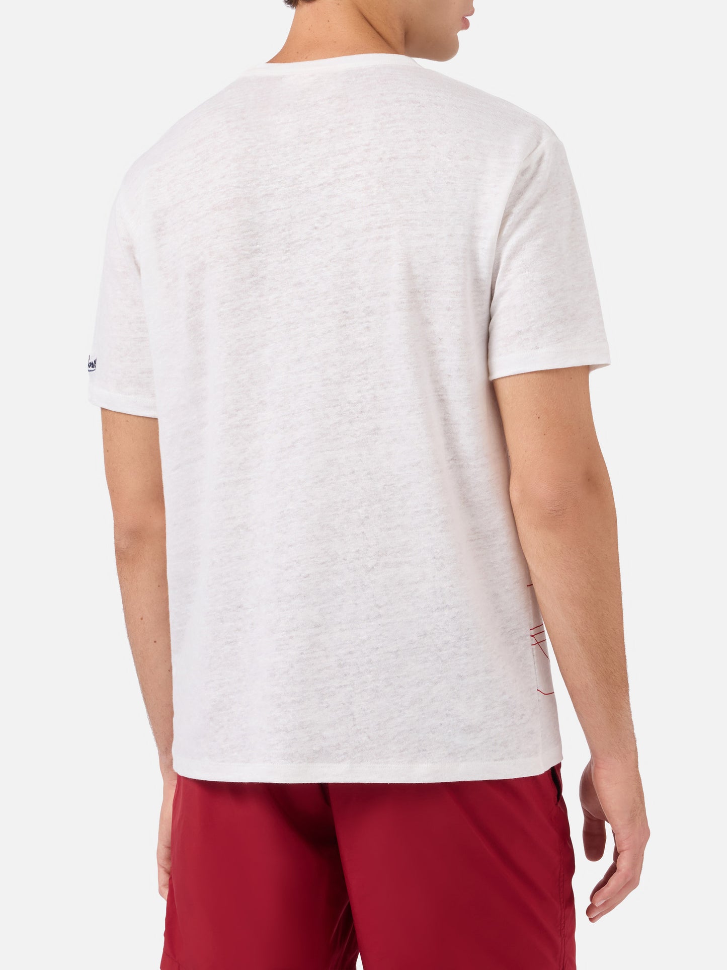 Ecstasea linen jersey t-shirt with Ibiza print