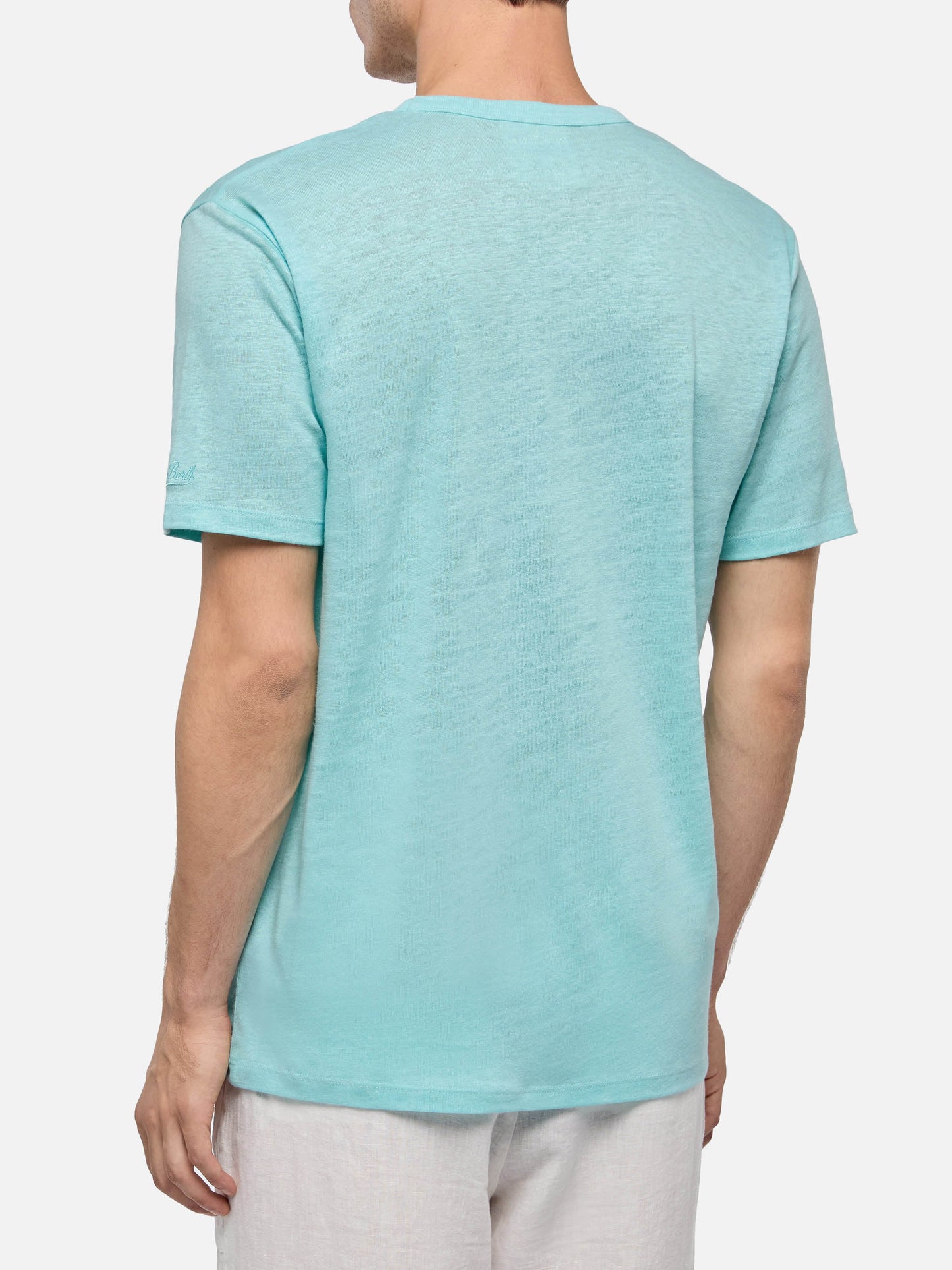 Water green linen jersey t-shirt Ecstasea - MC2 Saint Barth