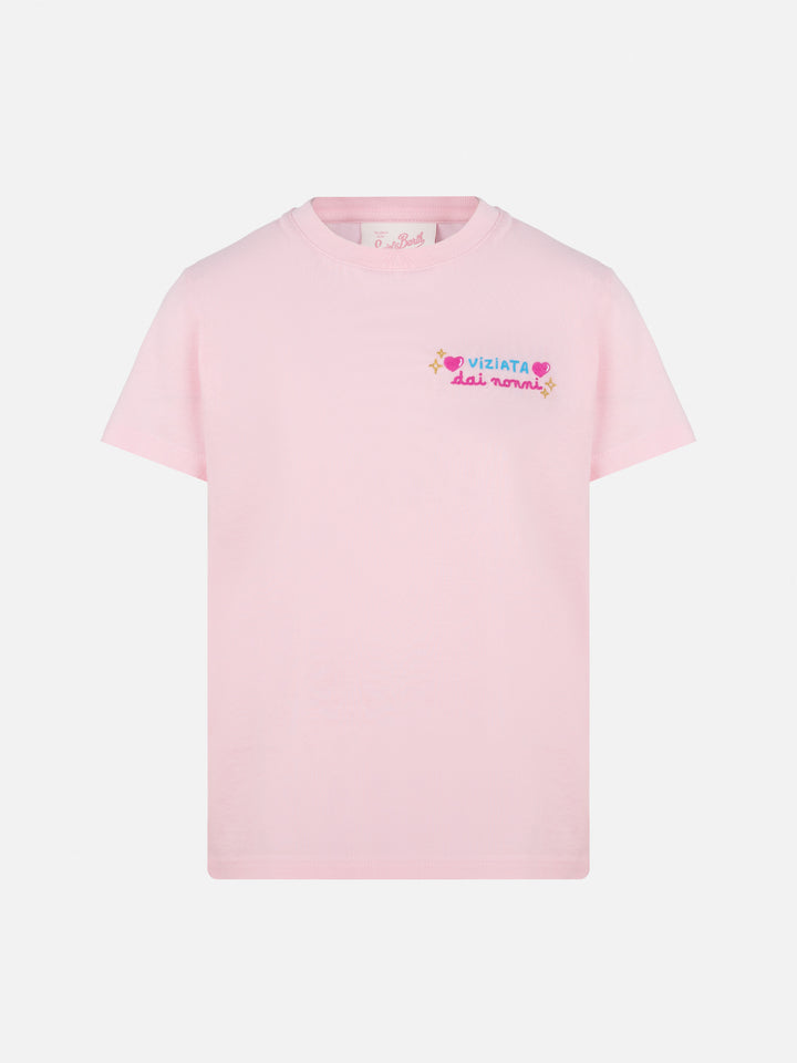 T-shirt Elly in cotone con ricamo Vado dai Nonni