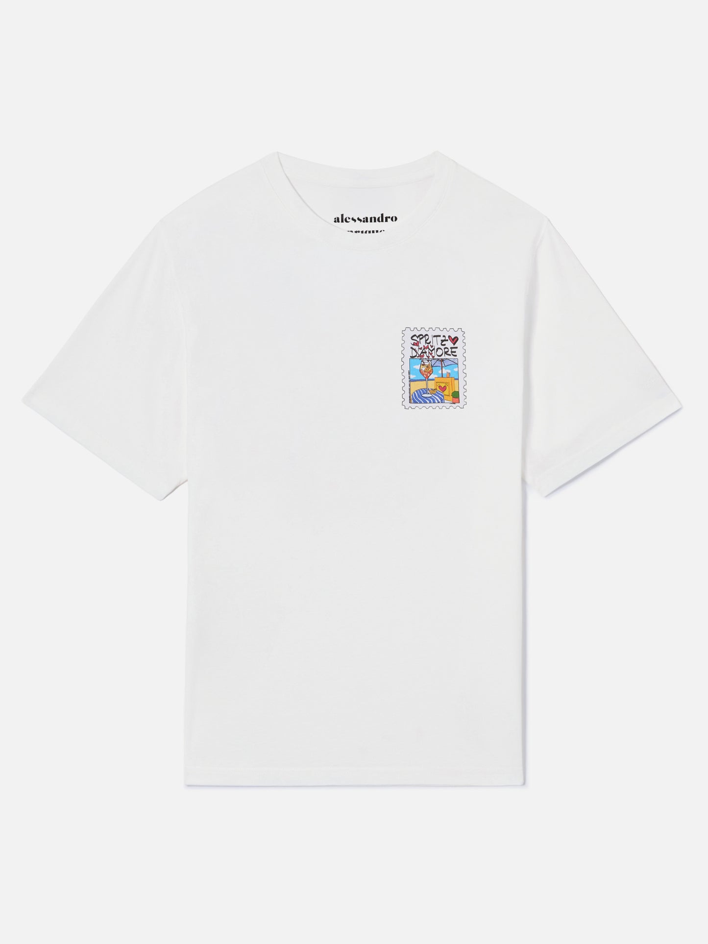 Camiseta Emilie blanca con estampado Spritzo d’Amore