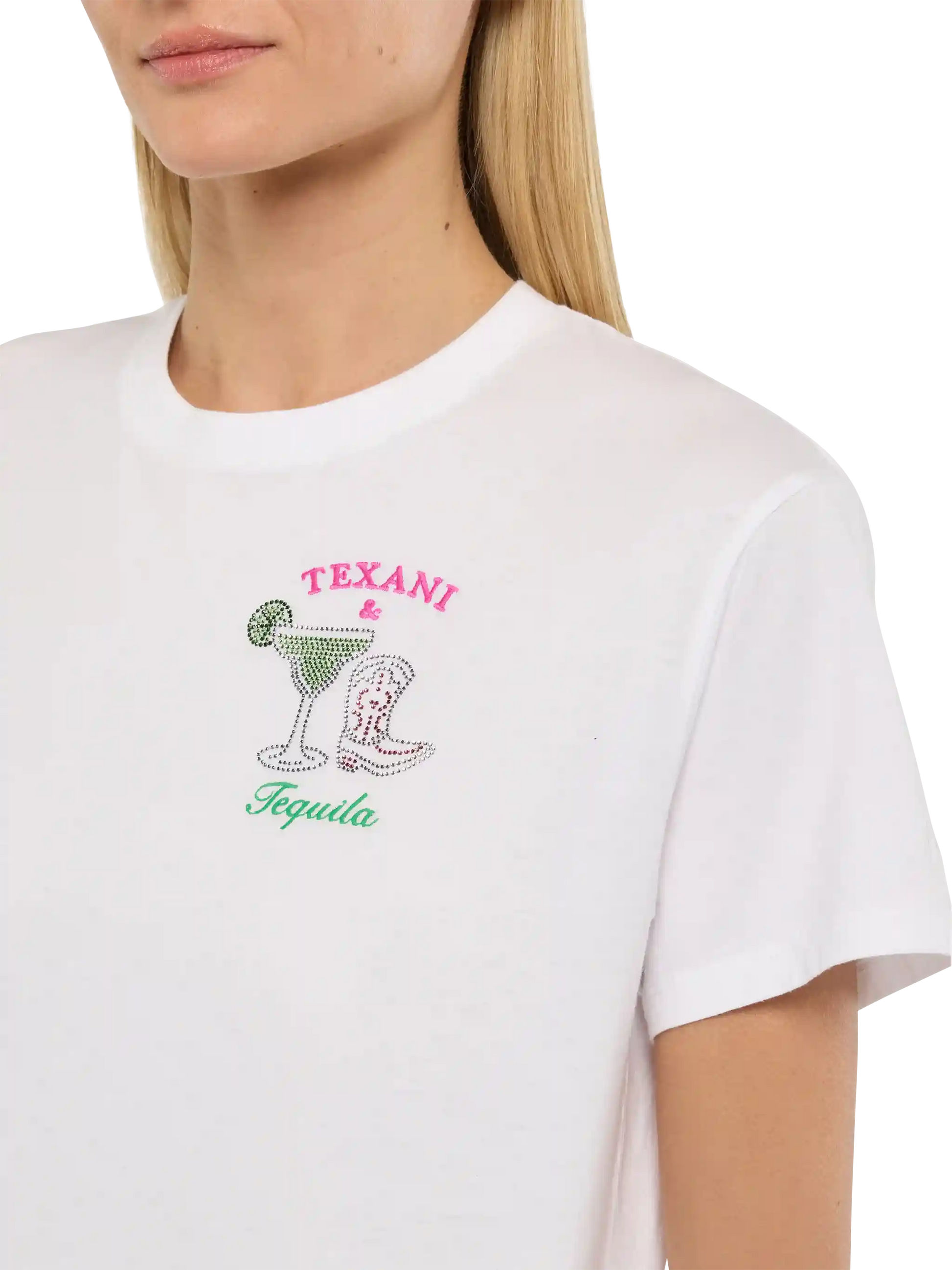 Emilie cotton t-shirt with Texani & Tequila embroidery - MC2 Saint Barth