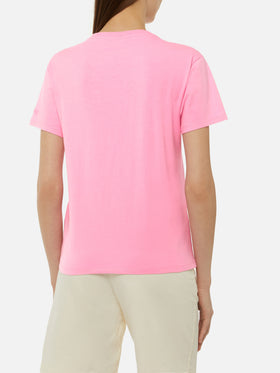 Emilie cotton t-shirt with Girls just wanna have wine embroidery - MC2 Saint Barth