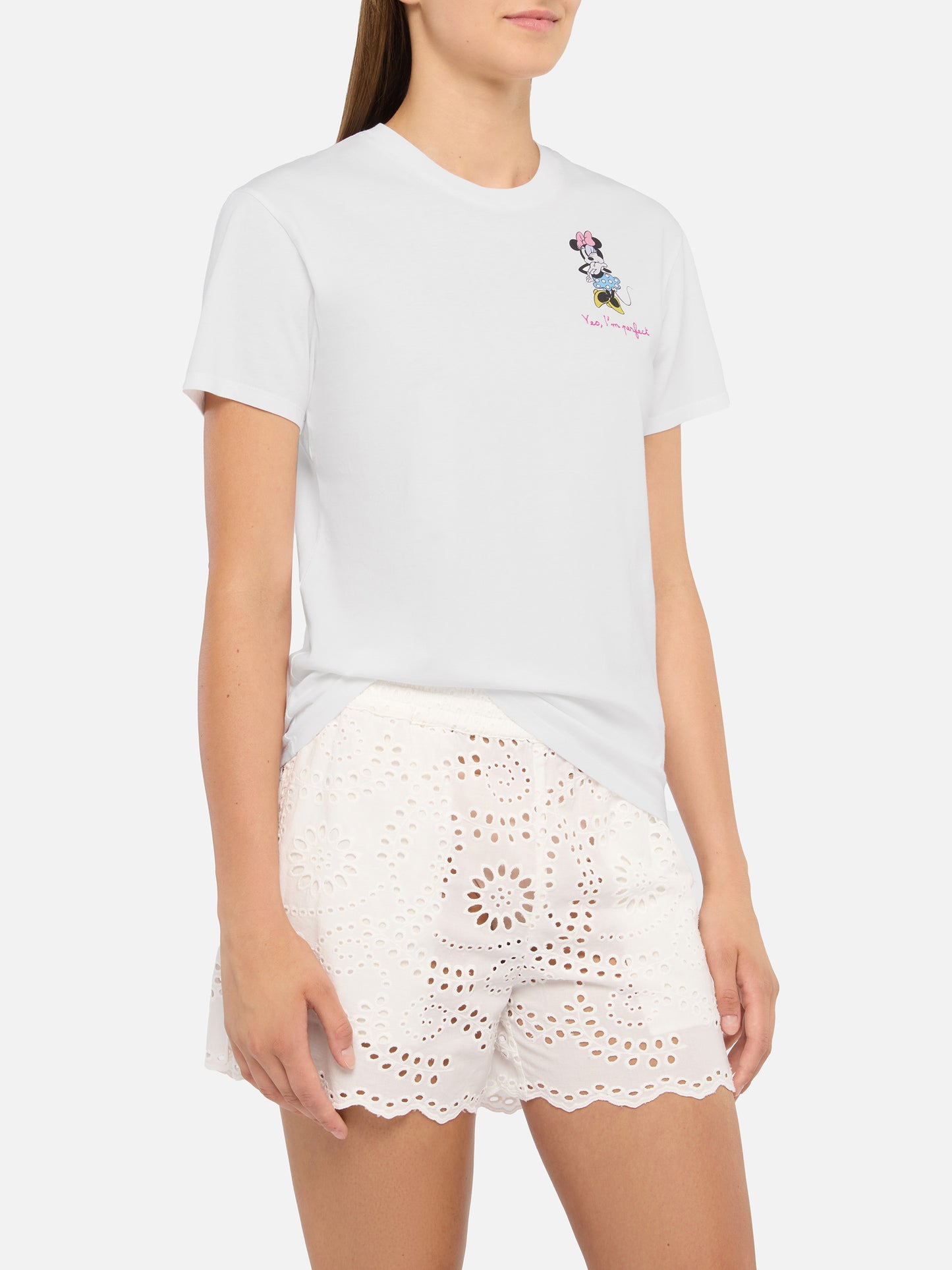 Baumwoll-T-Shirt Emilie mit Minnie Yes, I'm perfect-Stickerei | DISNEY© SONDEREDITION