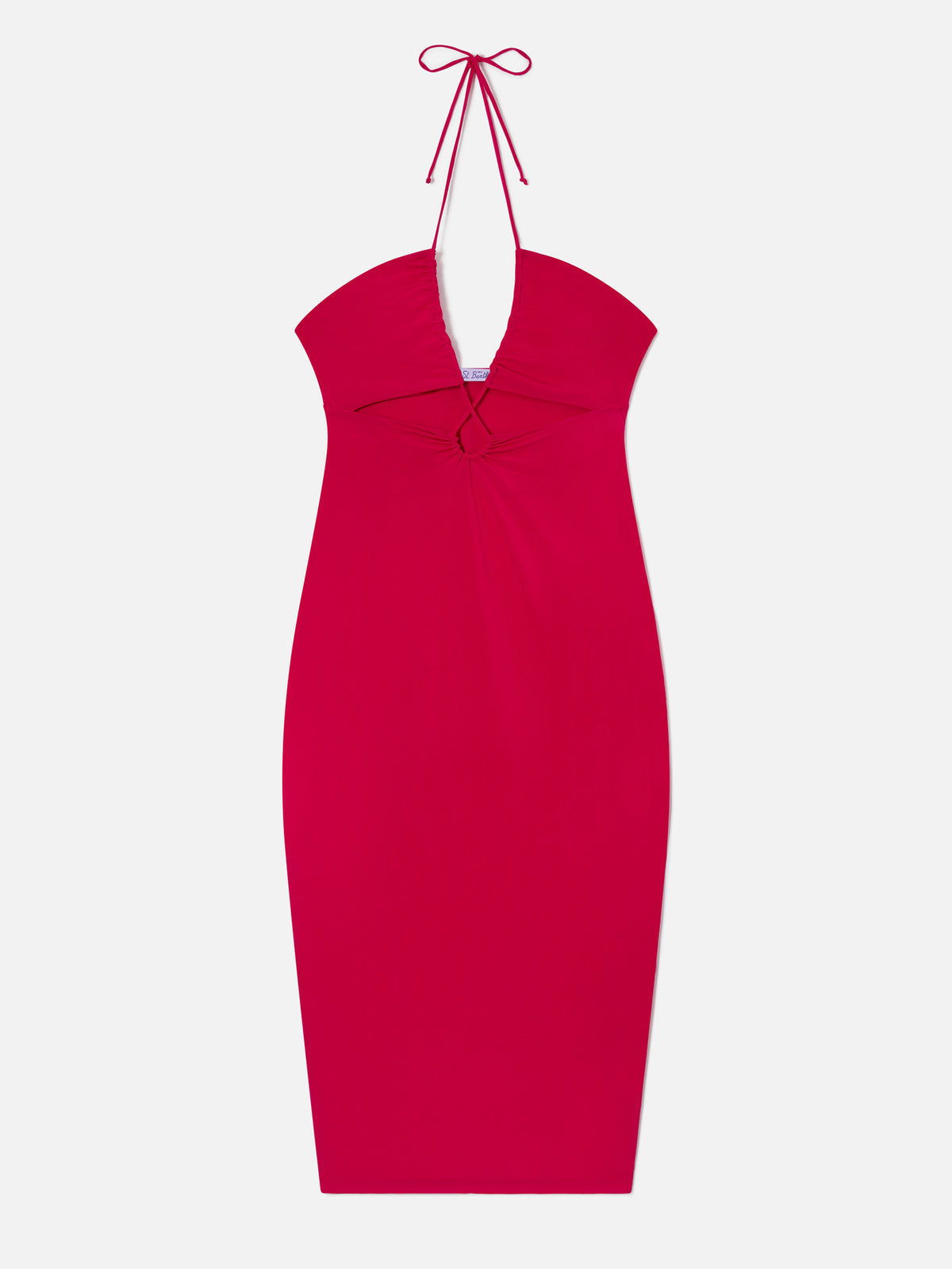 Vestido largo midi fucsia con cut-out Farah