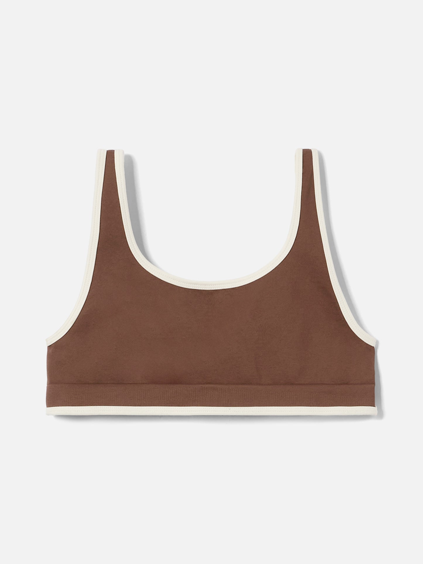 Brown technical fabric Fify sports top with contrast trim