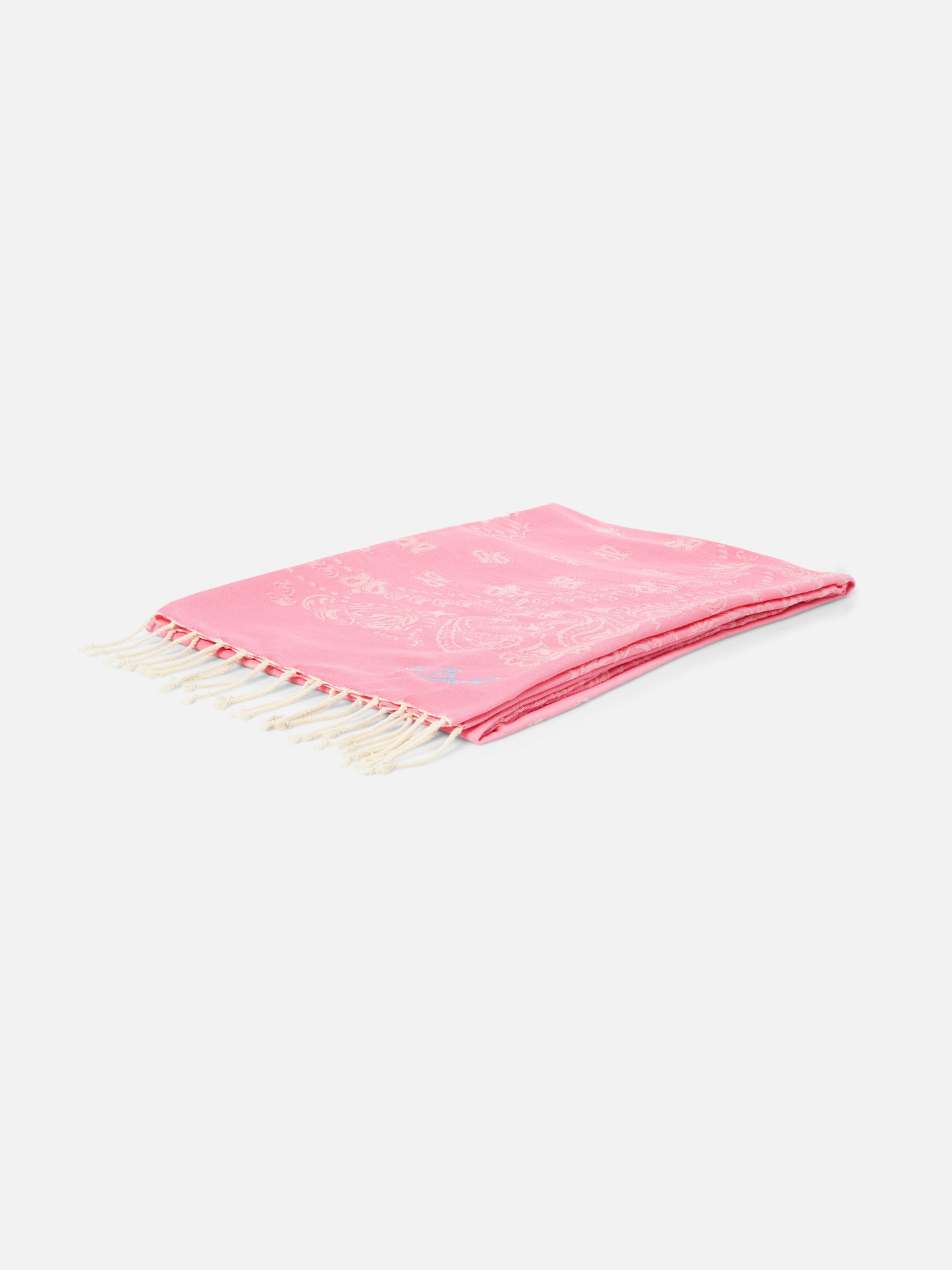 Toalla de playa fouta de algodón Jaquard con estampado bandana rosa