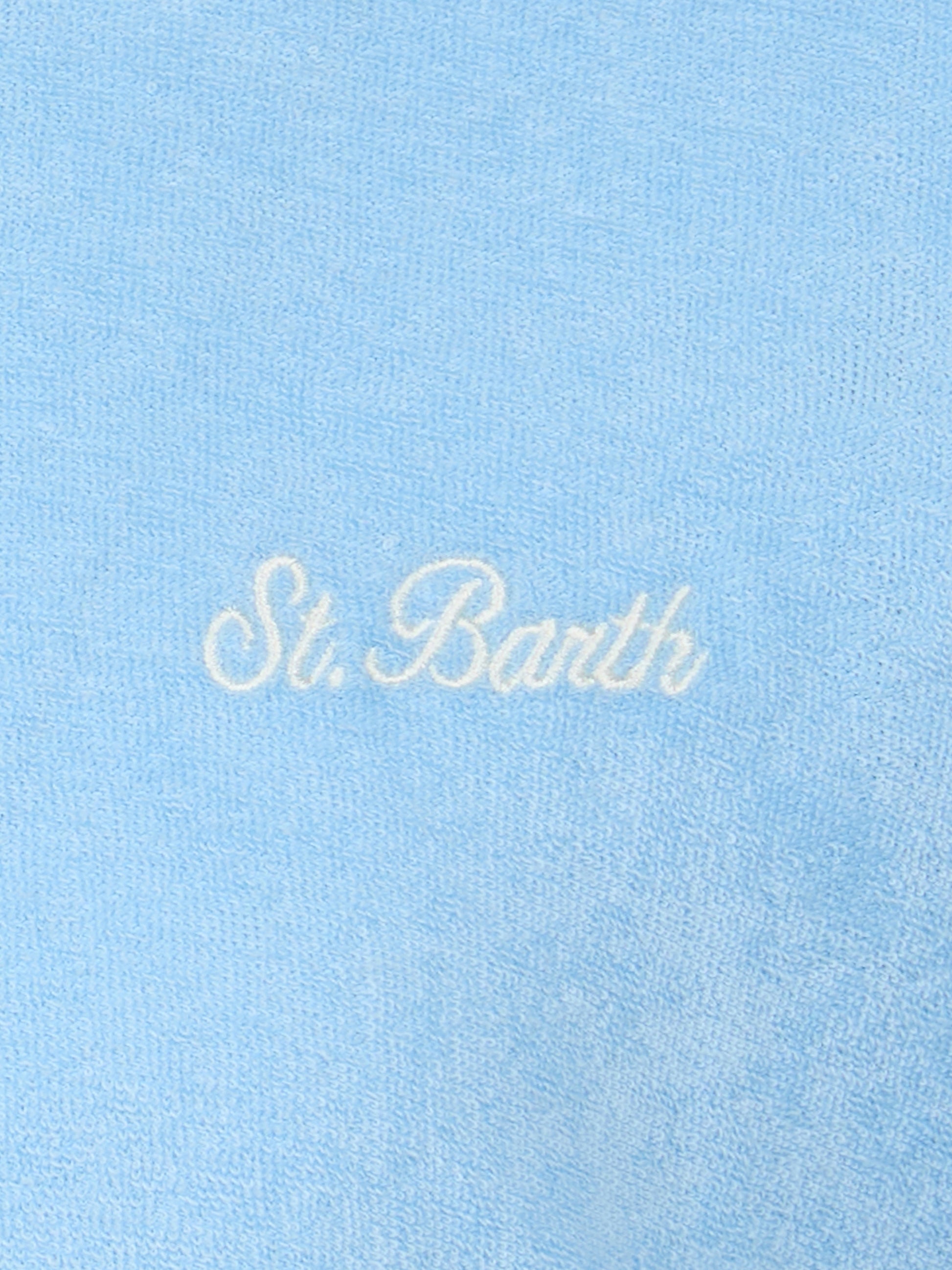 Boy light blue terry t-shirt Gary with St. Barth embroidery - MC2 Saint Barth