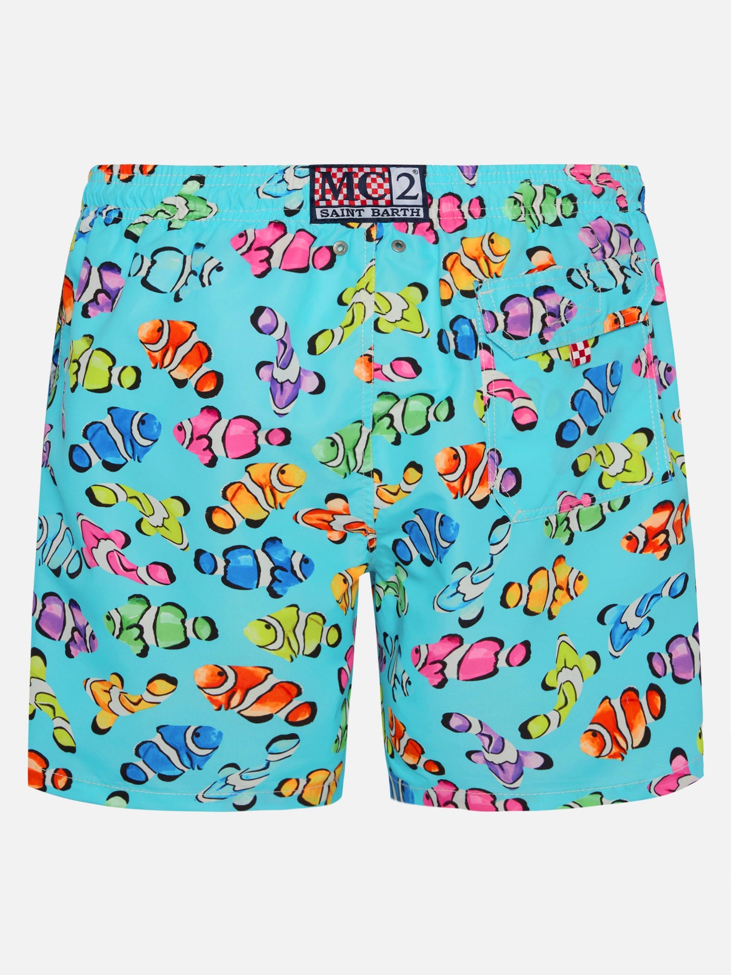 Man classic swim shorts with multicolor clownfish print