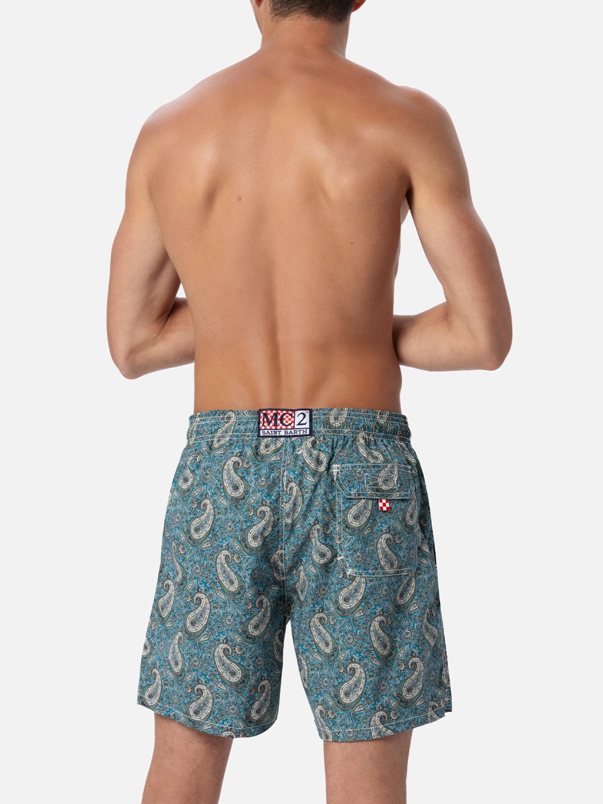 Man mid-length Gustavia swim-shorts with cashmere print - MC2 Saint Barth