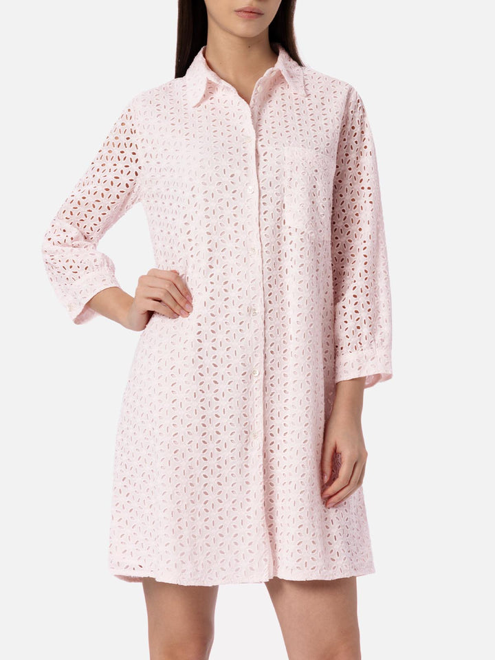 Woman pink Sangallo shirt mini dress - MC2 Saint Barth