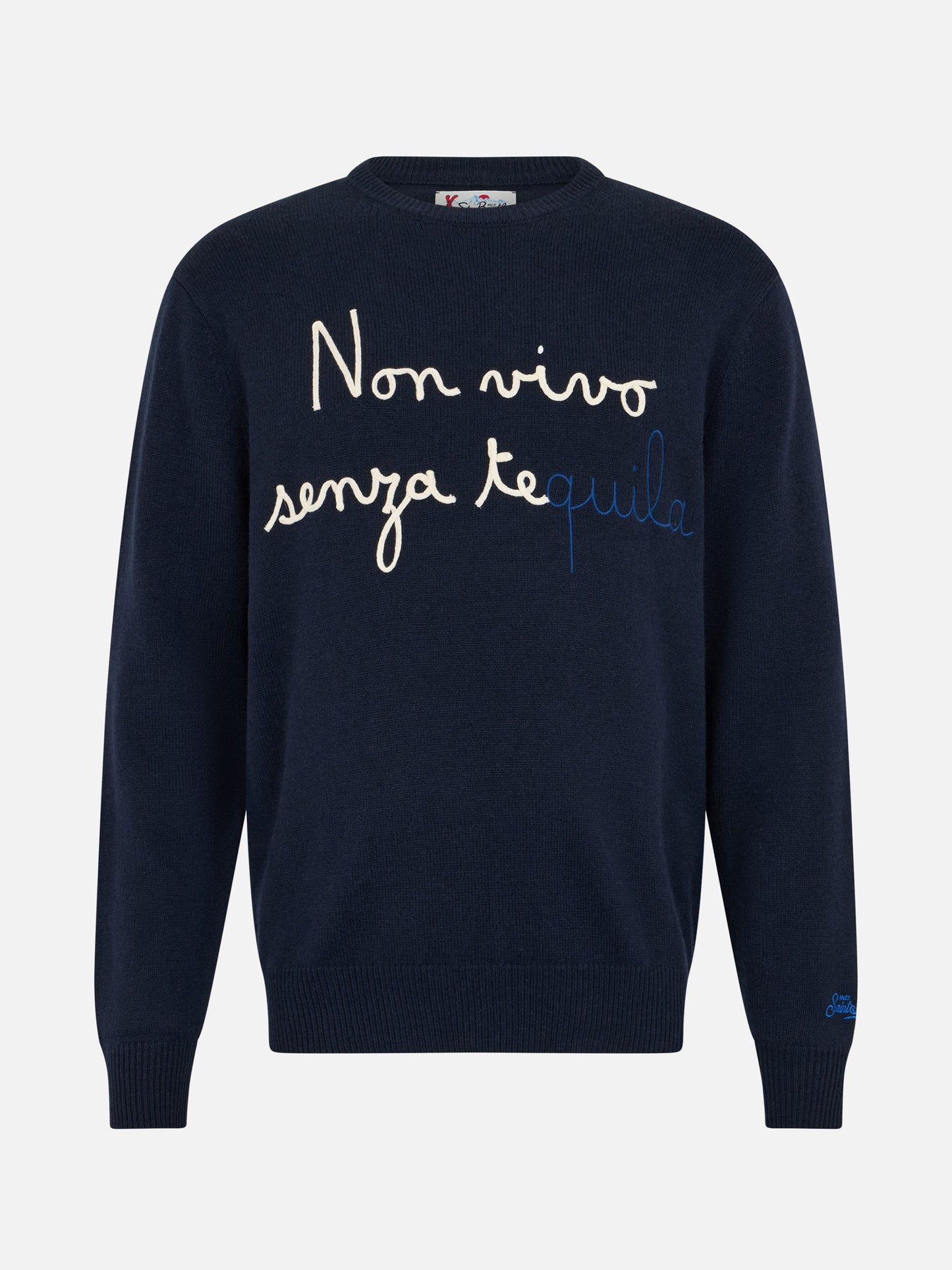 Maglione girocollo Heron con ricamo Non vivo senza tequila