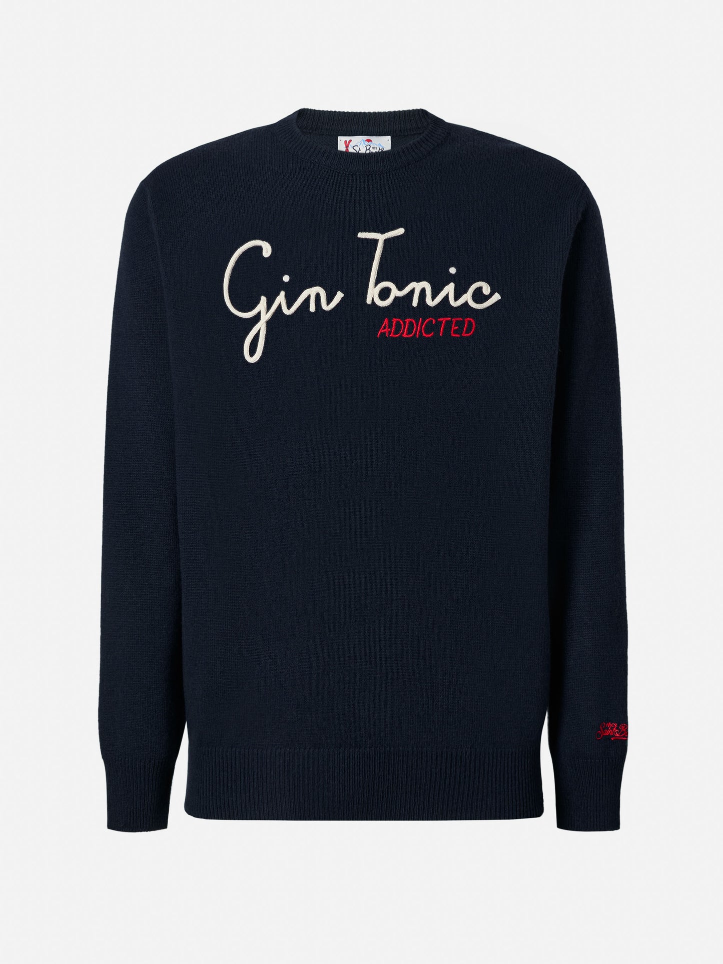 Sweat-shirt ras-du-cou bleu marine Heron avec broderie Gin Tonic Addicted