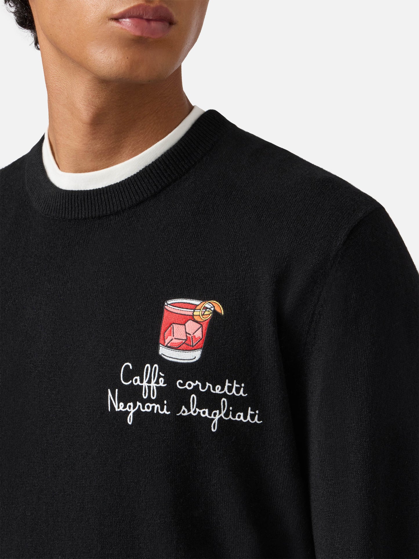 Maglione a girocollo Heron Light con ricamo Caffè Corretti Negroni Sbagliati
