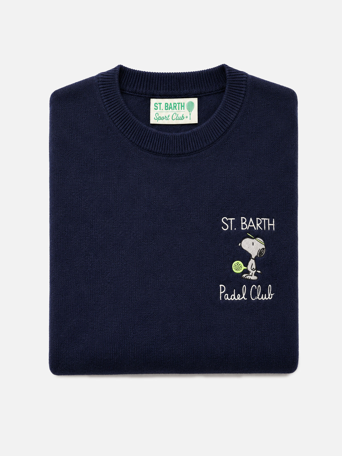Rundhalspullover Heron Light mit Snoopy-Padel-Club-Stickerei | PEANUTS SPECIAL EDITION