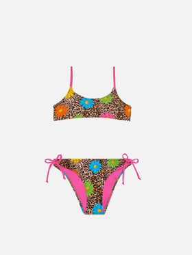 Girl bralette bikini with leopard print - MC2 Saint Barth