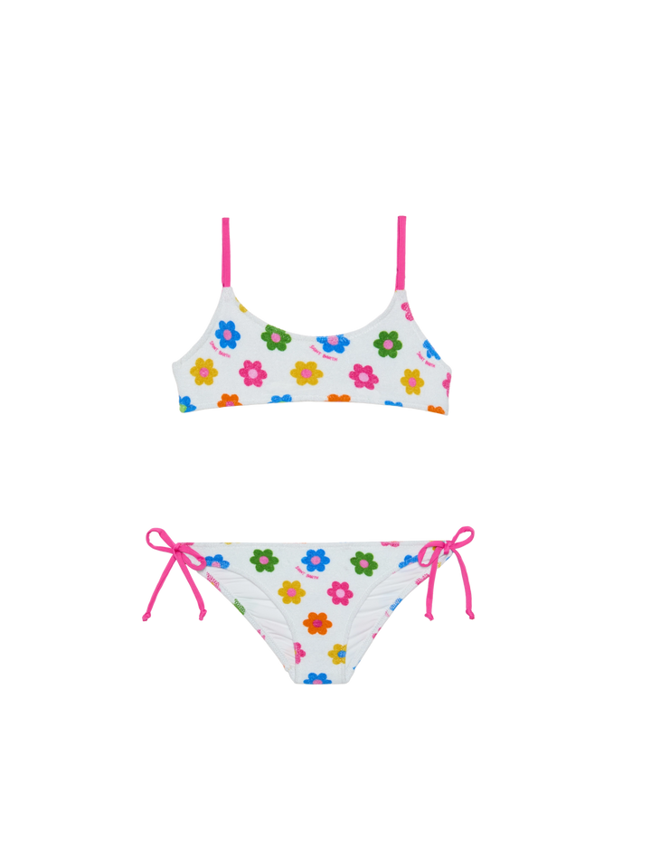 Girl bralette bikini with daisies
